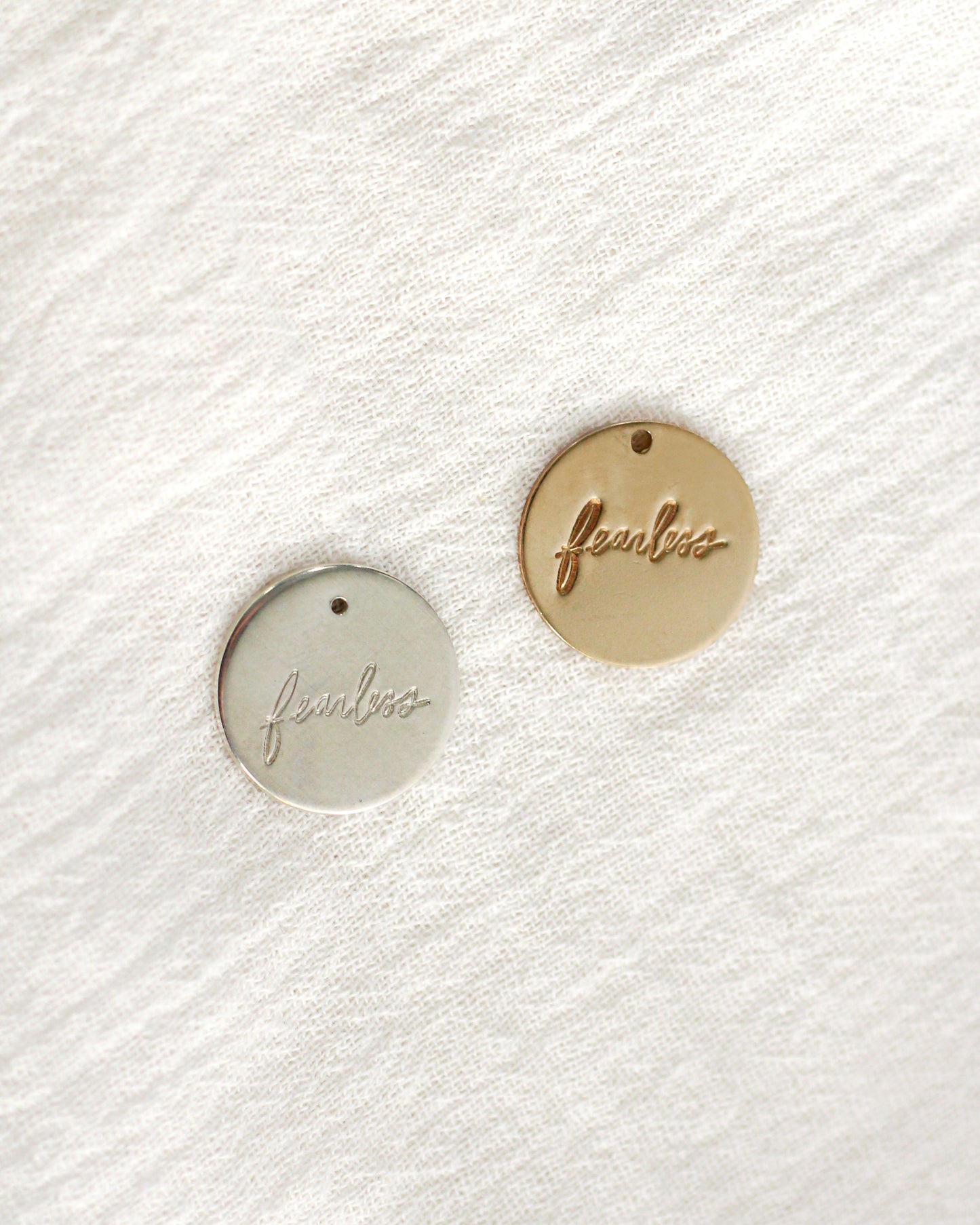 15.9mm Fearless Cursive Charm, CH191