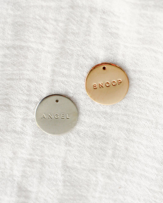 15.9mm Custom Text Circle Charm, CH192