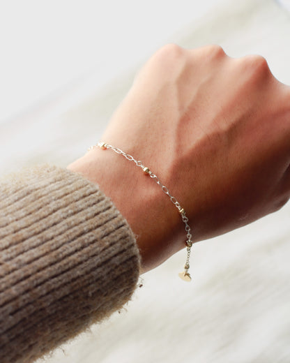 1.7mm SS Paper Clip with 3mm 14k Gold Filled Beads, M205