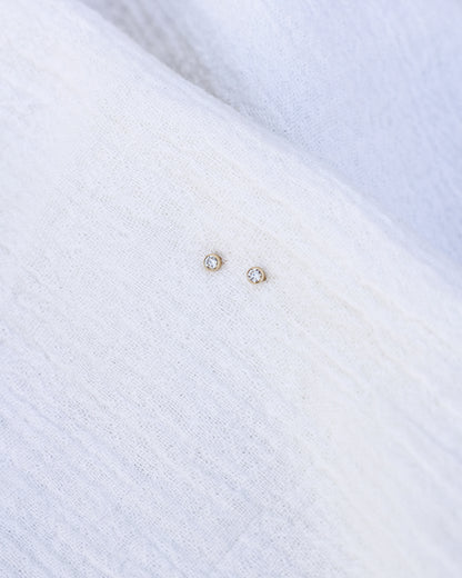 2mm Cubic Zirconia Stud Earrings, E15