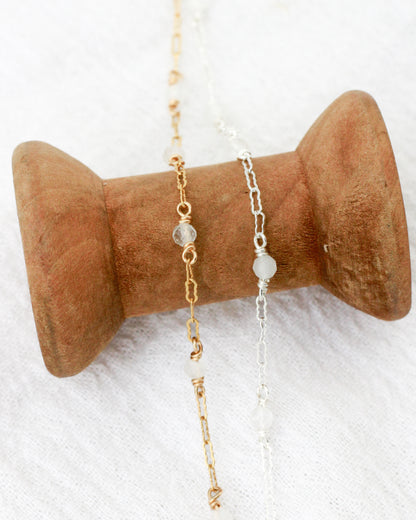 Genuine Rainbow Moonstone Chain, S77, G77