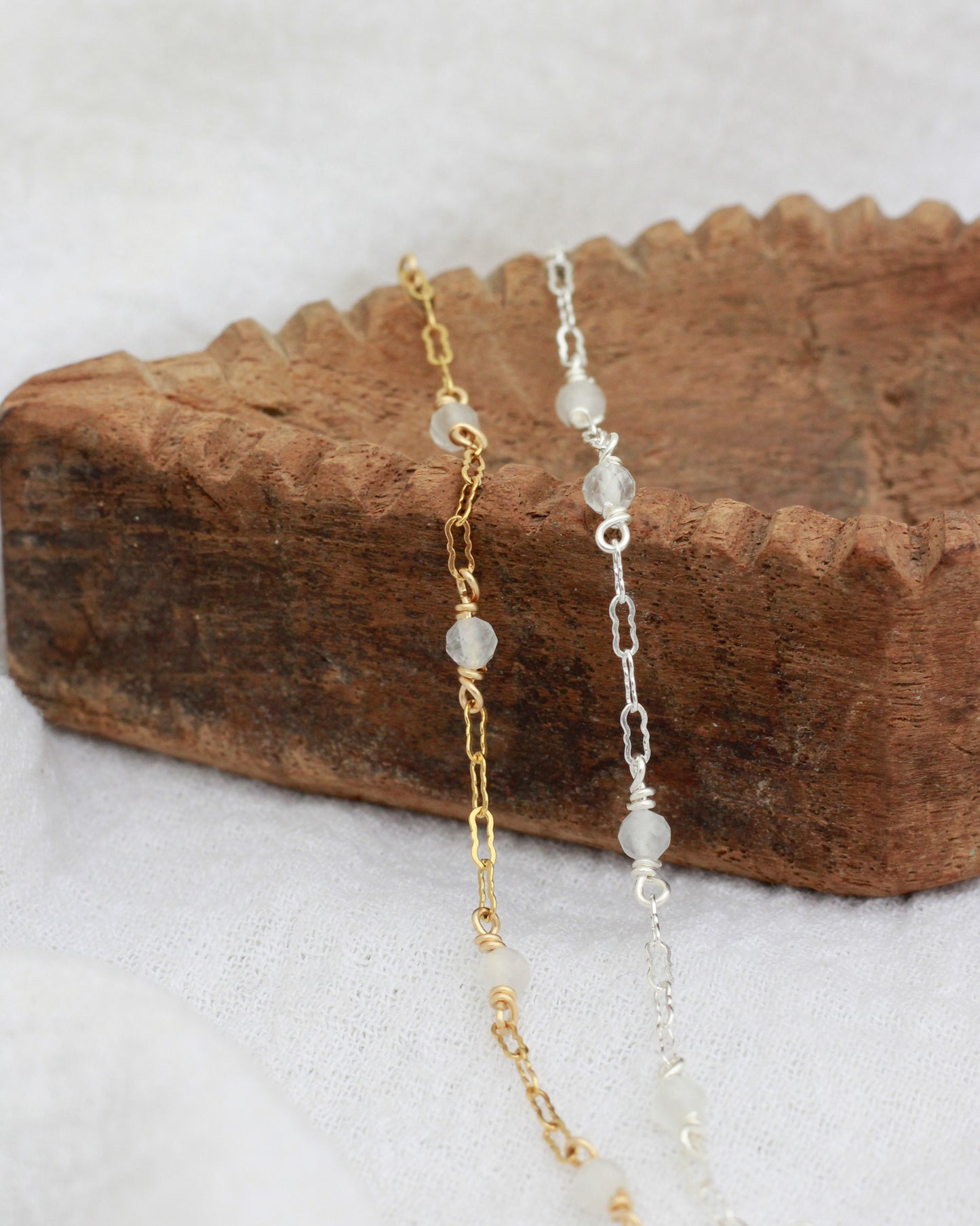 Genuine Rainbow Moonstone Chain, S77, G77