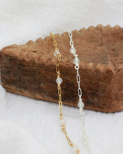 Genuine Rainbow Moonstone Chain, S77, G77