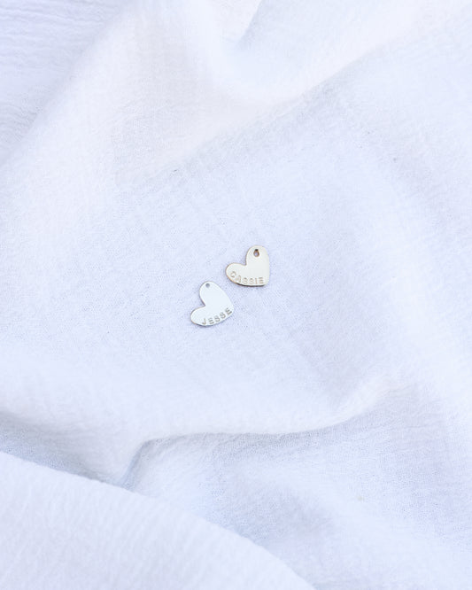 11x13mm Custom Text Heart Charm, CH200