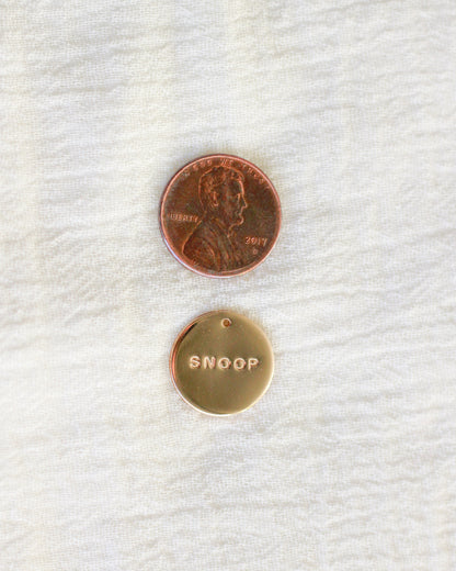 15.9mm Custom Text Circle Charm, CH192