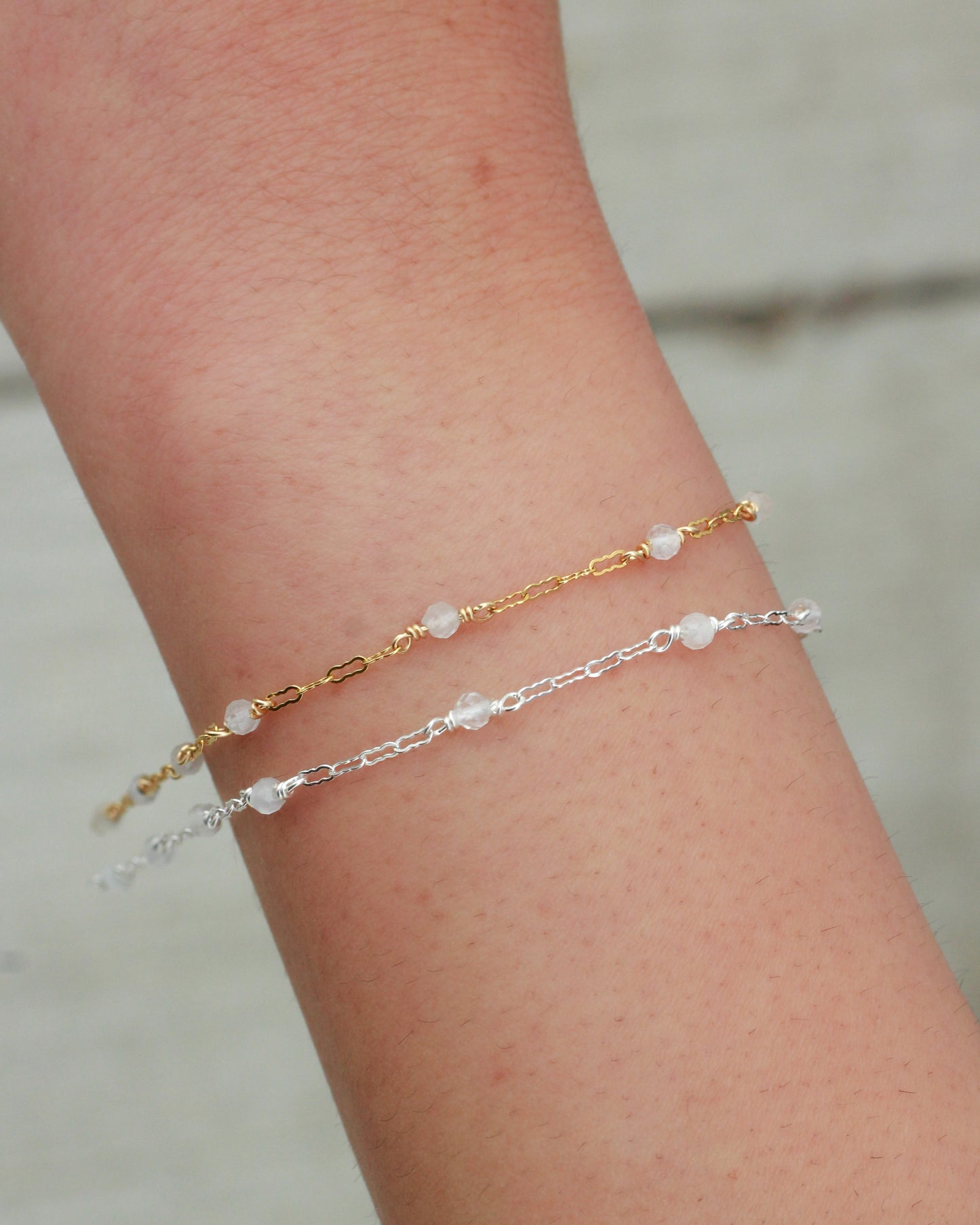 Genuine Rainbow Moonstone Chain, S77, G77