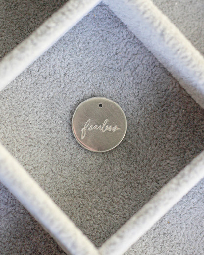 15.9mm Fearless Cursive Charm, CH191