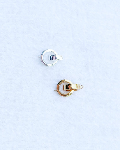 White CZ Interlocking Pave Circles Double Connector, CN166