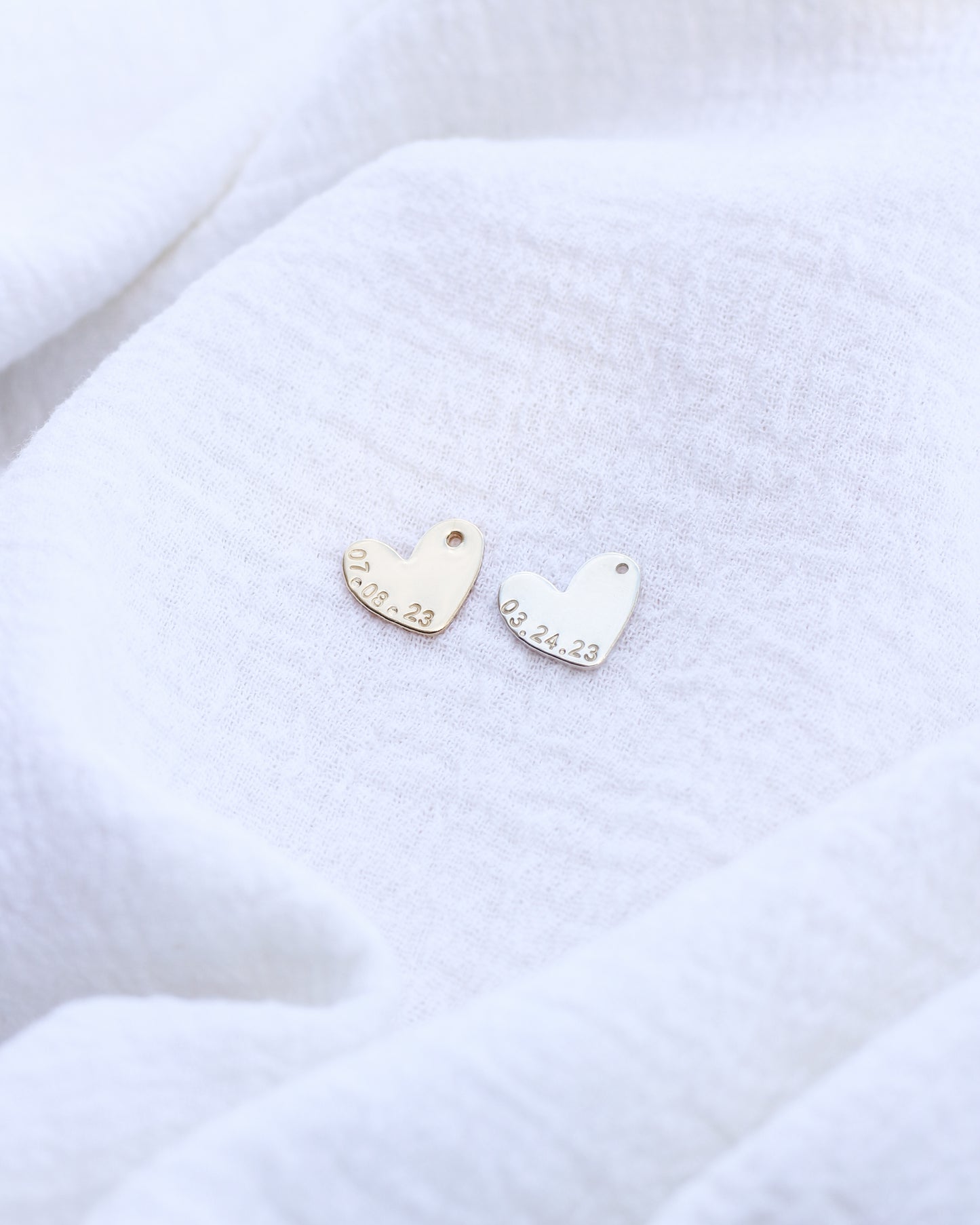 11x13mm Custom Date Heart Charm, CH198