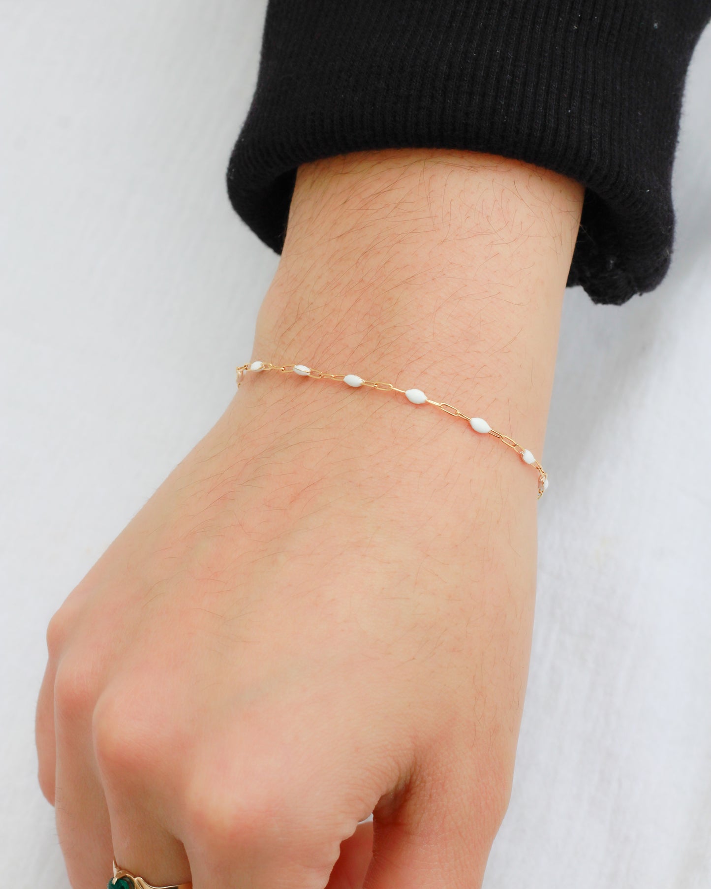 1.2mm White Enamel Paperclip Chain, G99