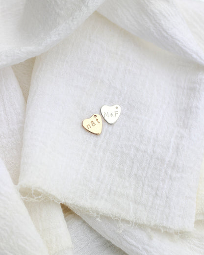 10x11mm Custom Text Heart Charm, CH196