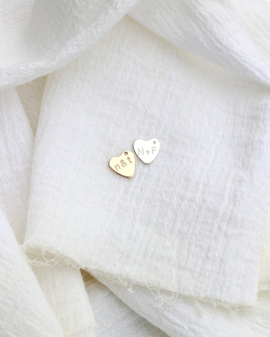 10x11mm Custom Text Heart Charm, CH196