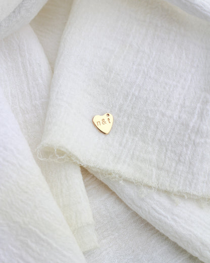 10x11mm Custom Text Heart Charm, CH196