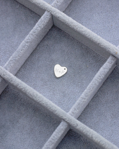 10x11mm Custom Text Heart Charm, CH196