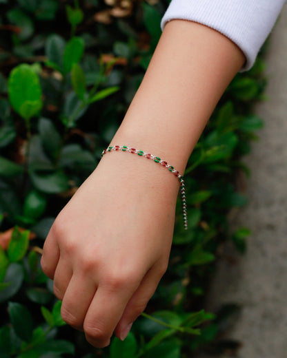 Red Glitter and Green Glitter Enamel Chain, SP136
