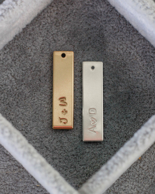 1"x6.4mm Custom Text Bar Charm, CH208