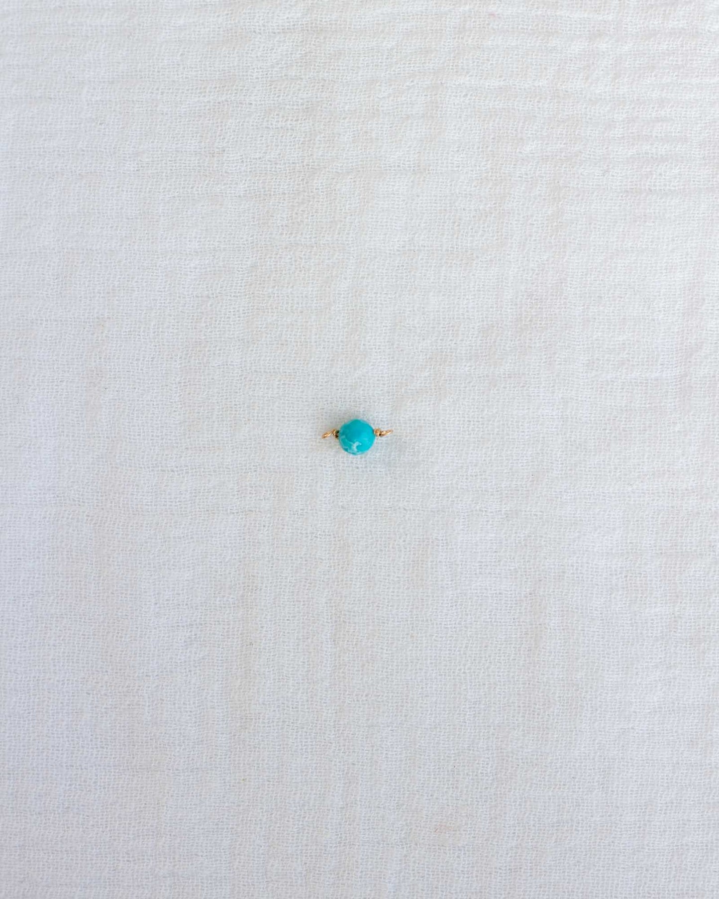 4mm Turquoise Bead Facet Cut Connector, CN117