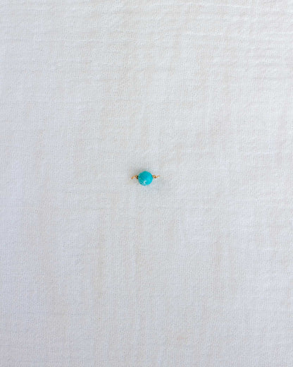 4mm Turquoise Bead Facet Cut Connector, CN117