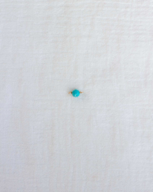 4mm Turquoise Bead Facet Cut Connector, CN117