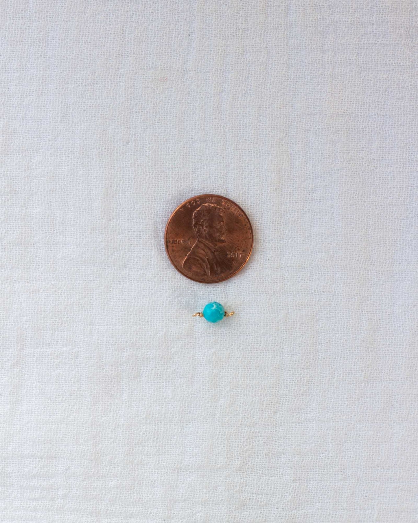 4mm Turquoise Bead Facet Cut Connector, CN117