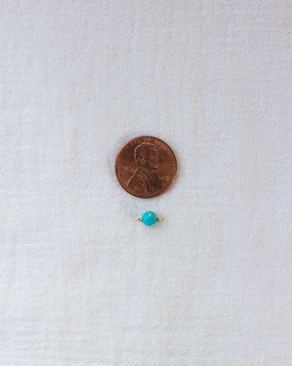 4mm Turquoise Bead Facet Cut Connector, CN117