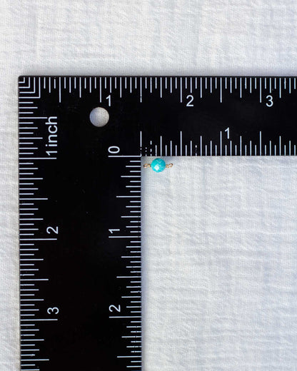 4mm Turquoise Bead Facet Cut Connector, CN117