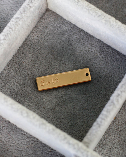 1"x6.4mm Custom Text Bar Charm, CH208