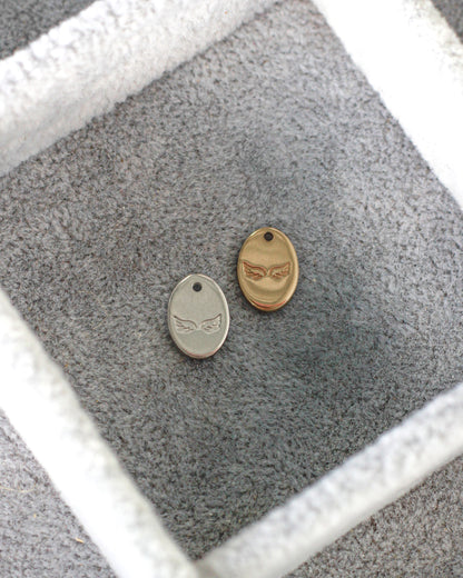 Angel Wings Oval Charm, CH210