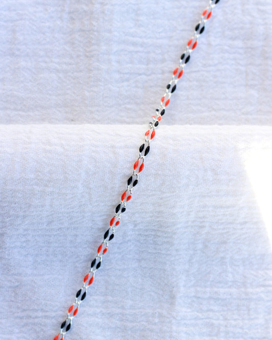 Black and Orange Enamel Chain, SP129