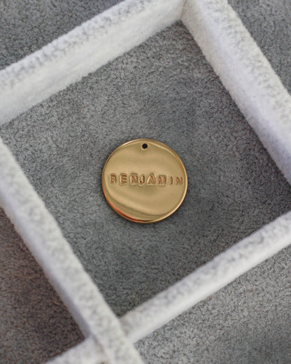 19.1mm Custom Text Circle Charm, CH195