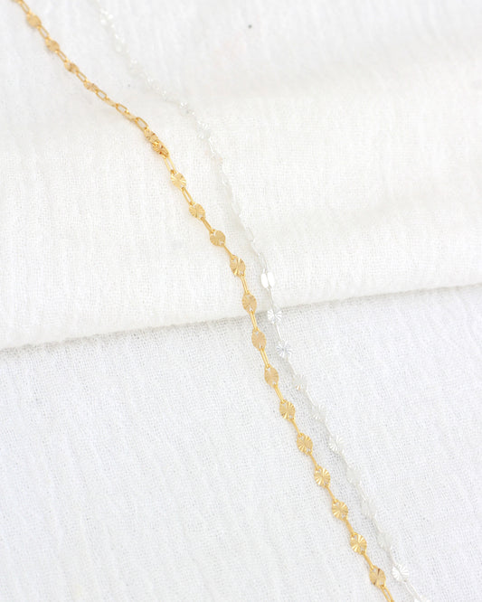 2.2mm Sunburst Paperclip Chain, S105, G105