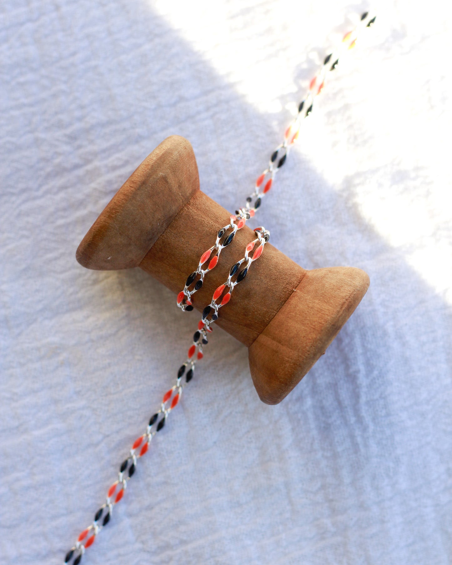 Black and Orange Enamel Chain, SP129