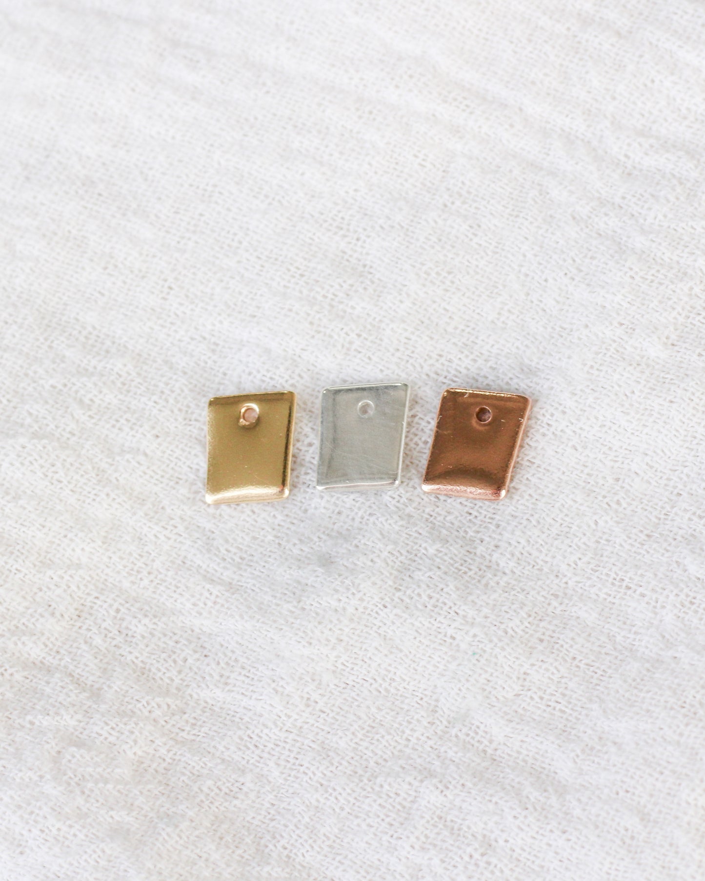 8x6mm Organic Rectangle Blank with One Hole, B55