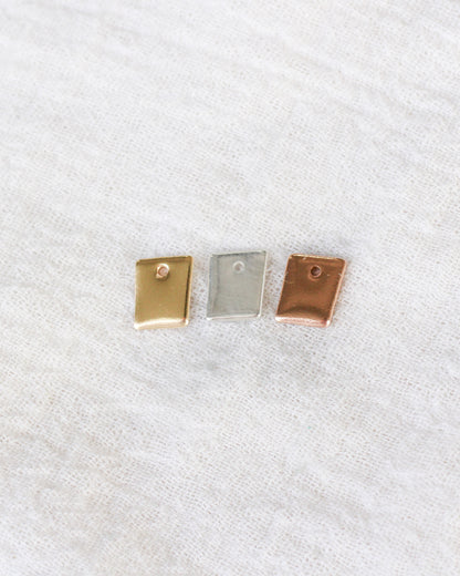8x6mm Organic Rectangle Blank with One Hole, B55