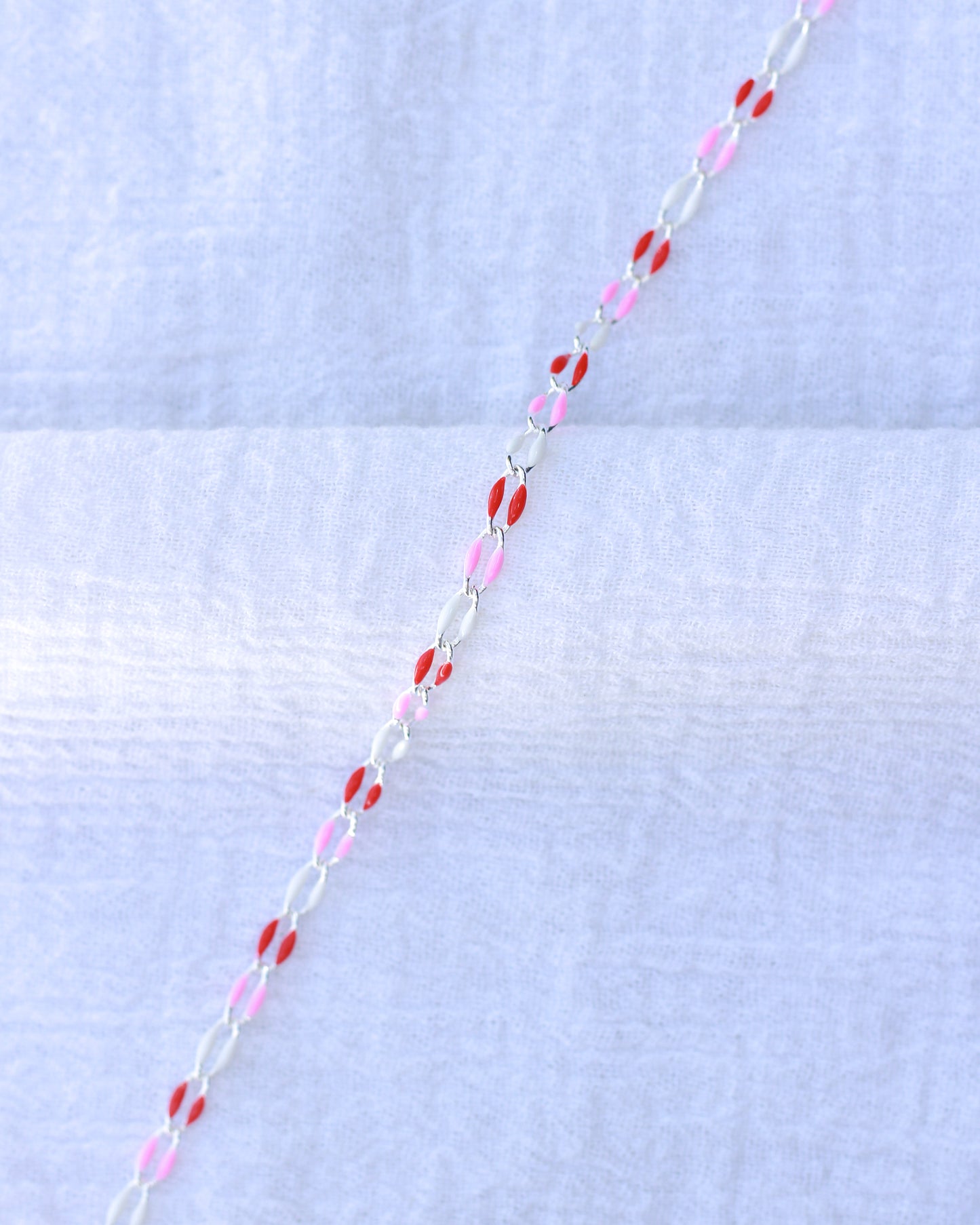 Red, pink, white enamel chain, SP139