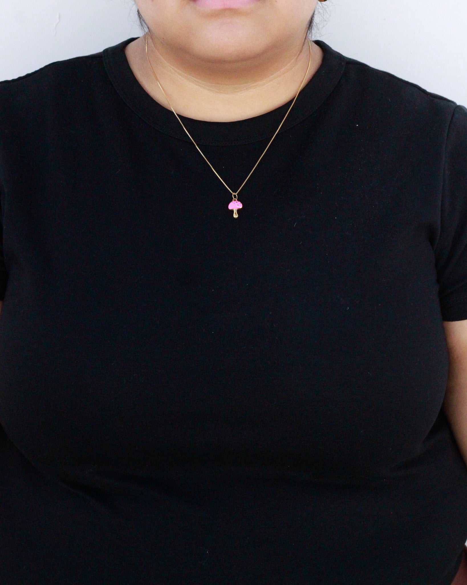 Pink Mushroom PVD Charm, CH366