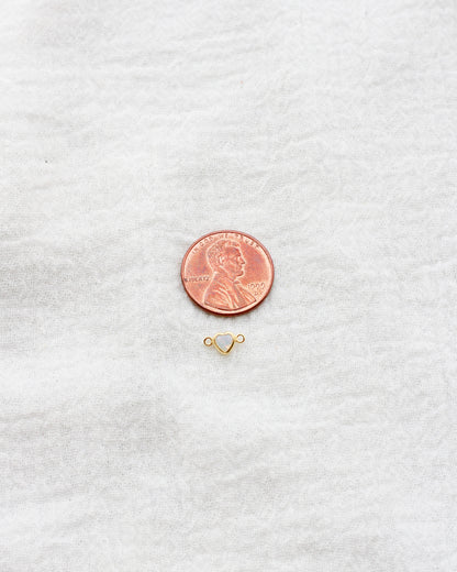 4mm White Opal Horizontal Heart Shaped Connector, CN342