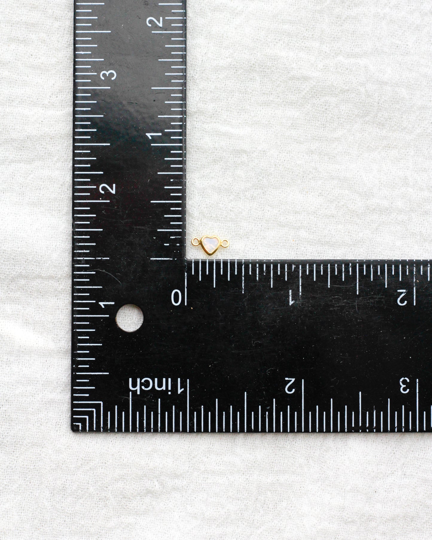 4mm White Opal Horizontal Heart Shaped Connector, CN342