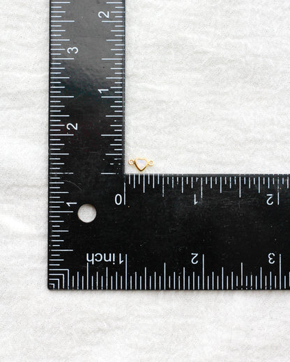 4mm White Opal Horizontal Heart Shaped Connector, CN342