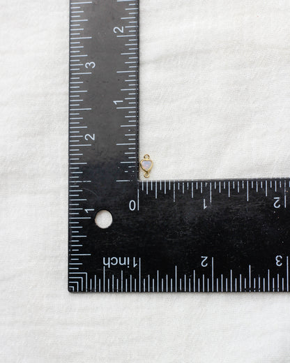 4mm White Opal Heart Vertical Connector, CN346