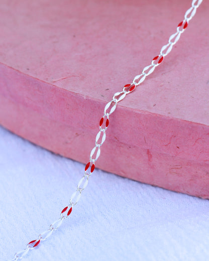 Red and White Enamel Chain, SP135