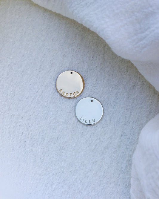 12.7mm Custom Text Circle Charm, CH197