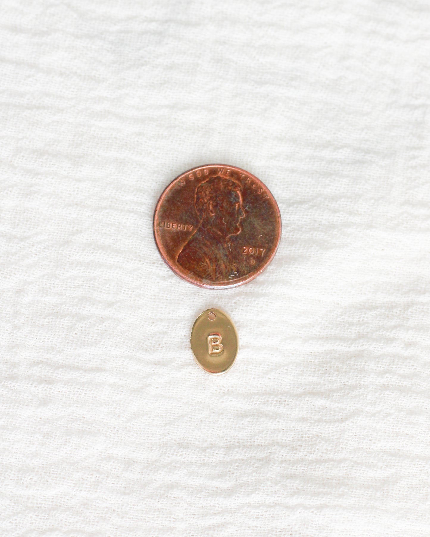 10x7mm Letter Oval Charm, CH244
