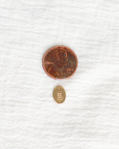 10x7mm Letter Oval Charm, CH244