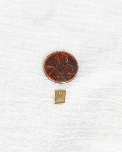8x6mm Organic Rectangle Blank with One Hole, B55