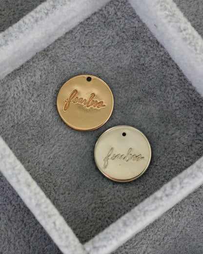 15.9mm Fearless Cursive Charm, CH191