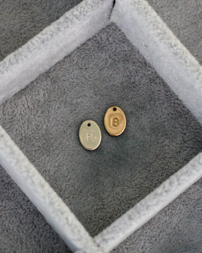 10x7mm Letter Oval Charm, CH244