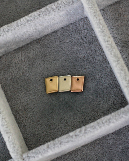 8x6mm Organic Rectangle Blank with One Hole, B55