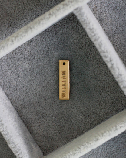 .75x5mm Custom Text Bar Charm, CH202