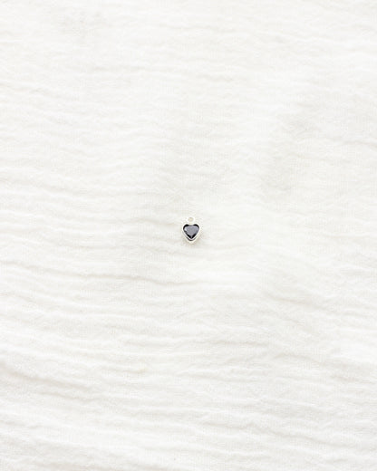 4mm Black Onyx Heart Bezel Charm, CH273